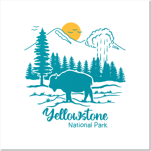 Yellowstone National Park Wall Art by Tebscooler